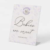 小さな真珠のベビーは甘い赤ちゃんシャワー 台座サイン (正面)