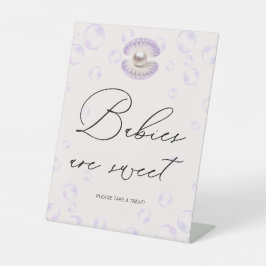 小さな真珠のベビーは甘い赤ちゃんシャワー 台座サイン