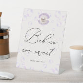 小さな真珠のベビーは甘い赤ちゃんシャワー 台座サイン (インサイチュ)