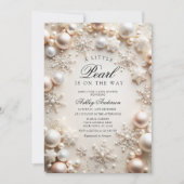 小さな真珠の中性の赤ちゃんシャワー 招待状 (正面)