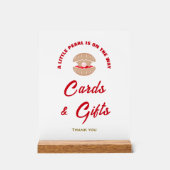 小さな真珠の女の子の赤ちゃんシャワーカード&ギフトサイン アクリルサイン (正面)