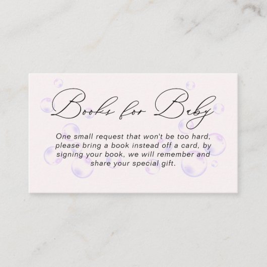 小さな真珠の本ベビー赤ちゃんシャワー エンクロージャーカード (正面)