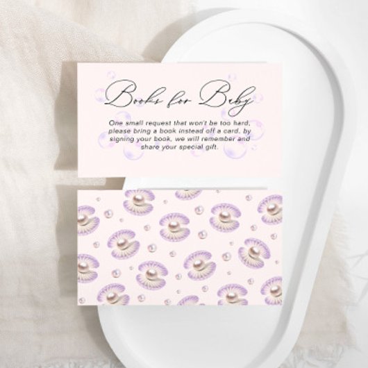 小さな真珠の本ベビー赤ちゃんシャワー エンクロージャーカード