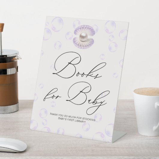 小さな真珠の本ベビー赤ちゃんシャワー 台座サイン (インサイチュ)