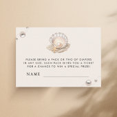 小さな真珠の赤ちゃんシャワーおむつラッフルエンクロージャー エンクロージャーカード