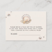 小さな真珠の赤ちゃんシャワーおむつラッフルエンクロージャー エンクロージャーカード (正面)