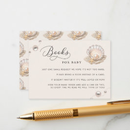 小さな真珠の赤ちゃんシャワーブックリクエストのエンクロージャ エンクロージャーカード