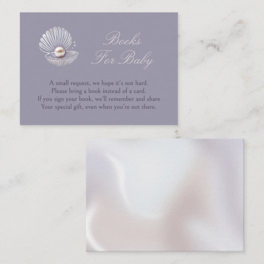 小さな真珠の赤ちゃんシャワー エンクロージャーカード (正面/裏面)