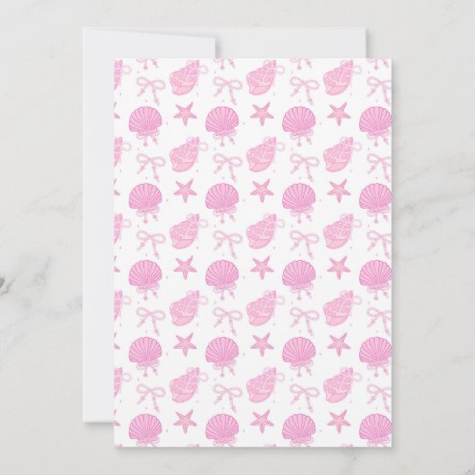 小さな真珠の赤ちゃん女の子ピンクの赤ちゃんシャワーの招待 招待状 (裏面)