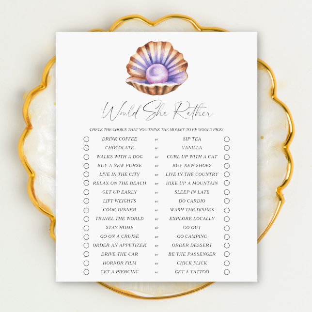 小さな真珠の赤ん坊のシャワー彼女はむしろゲーム (クリエイターアップロード済み)