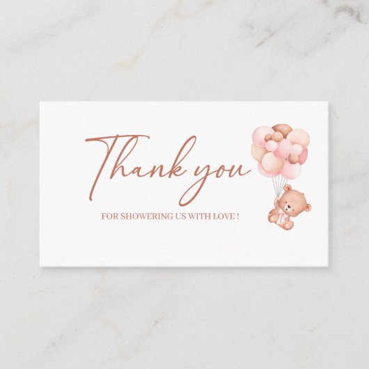 小さな真珠の赤ん感謝してい坊のシャワーあなたが囲い エンクロージャーカード (正面)