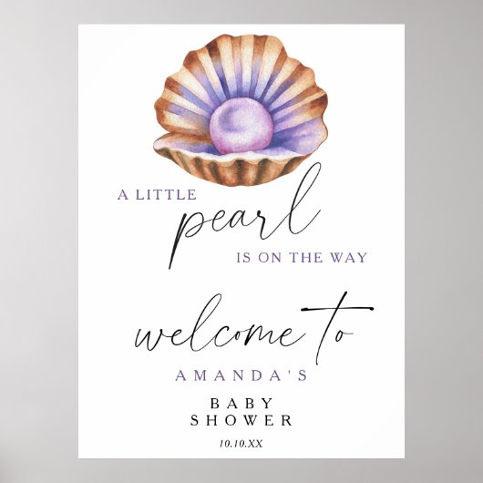 小さな真珠 – ようこそ赤ちゃんシャワーパーティー ポスター (正面)