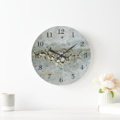 小さな石で割れたコンクリートの壁 ラージ壁時計 (ホーム)