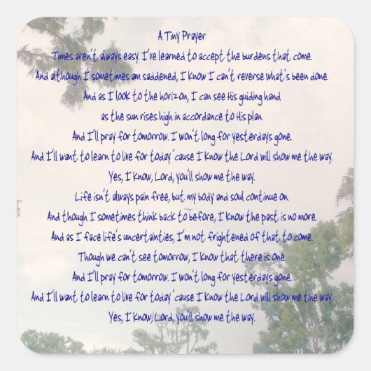 小さな祈りの言葉 スクエアシール (正面)