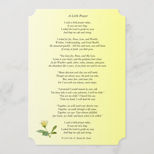 「小さな祈りの言葉」マットバラ (正面)