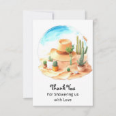 小さな祝カウボーイ：ウェスタンの赤ちゃんシャワー サンキューカード (正面)