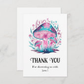 小さな神秘的なキノコの赤ちゃんシャワー サンキューカード (正面/裏面)