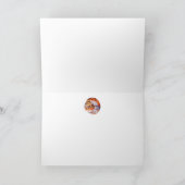 小さな秋のネズミが眠るTeacup Water Color Art カード (内部)