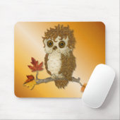 小さな秋のフクロウ マウスパッド (マウス)