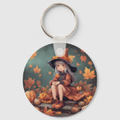 小さな秋の魔女 キーホルダー (正面)