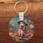 小さな秋の魔女 キーホルダー (正面)