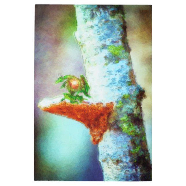 小さな竜が眠る メタルプリント (正面)