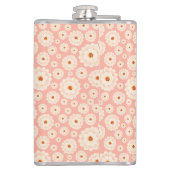 小さな粉末ピンクの花モノグラム フラスク (裏面)