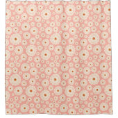 小さな粉末ピンクの花 シャワーカーテン (正面)