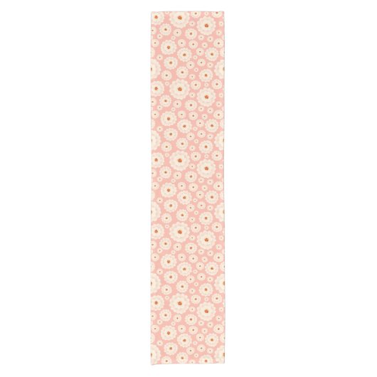 小さな粉末ピンクの花 ショートテーブルランナー (正面)
