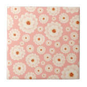 小さな粉末ピンクの花 タイル (正面)