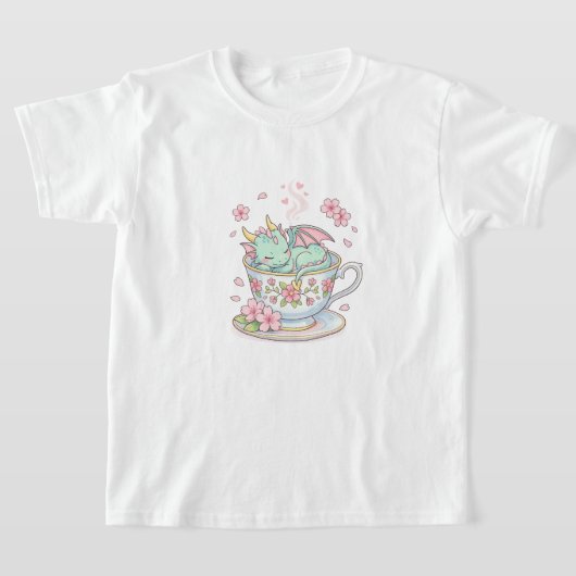 小さな紅茶のドラゴン Tシャツ (レイダウン)