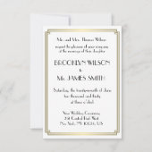 小さな素晴らしギャツビーアールデコ金ゴールド結婚式の招待 招待状 (正面)