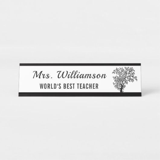 小さな素晴らし種の先生が力強い木を育てる デスクネームプレート (正面)