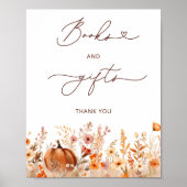 小さな素朴かぼちゃの本とギフト赤ちゃんシャワー ポスター (正面)