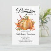 小さな素朴かぼちゃの秋ベビーシャワー 招待状 (スタンド正面)