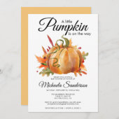 小さな素朴かぼちゃの秋ベビーシャワー 招待状 (正面/裏面)