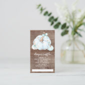 小さな素朴かぼちゃの赤ちゃんシャワーおむつラッフル エンクロージャーカード (スタンド正面)