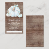 小さな素朴かぼちゃの赤ちゃんシャワーおむつラッフル エンクロージャーカード (正面/裏面)