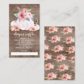 小さな素朴かぼちゃの赤ちゃんシャワーおむつラッフル エンクロージャーカード (正面/裏面)