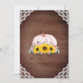 小さな素朴かぼちゃひまわりライト赤ちゃんシャワー 招待状 (裏面)