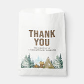 小さな素朴キャンパーの赤ちゃんシャワーを木製 フェイバーバッグ (正面)