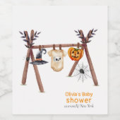 小さな素朴ブハロウィーン服ベビースシャワー ワインラベル (シングルラベル)