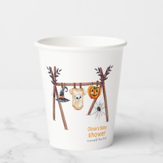 小さな素朴ブハロウィーン服ベビースシャワー 紙コップ (正面)