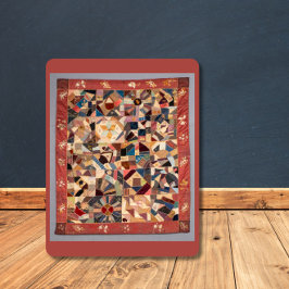 小さな素朴ヴィンテージ熱狂するパッチワークキルト シェルパブランケット