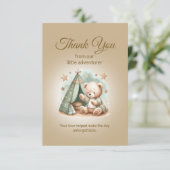 小さな素朴冒険家テディベアベビー サンキューカード (スタンド正面)