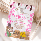 小さな素朴女性のカーボーイ西部の牛の赤ちゃんシャワー 招待状