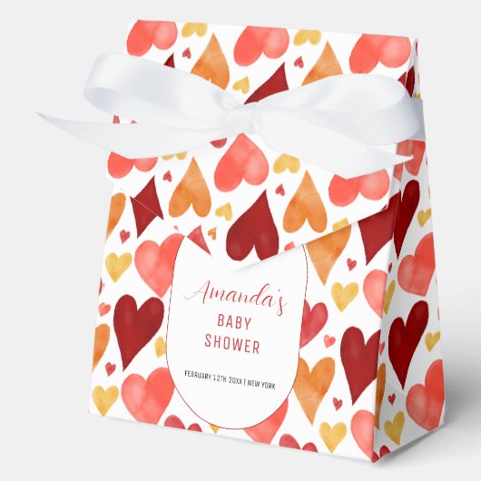 小さな素朴恋人のバレンタインデーシャワー フェイバーボックス (正面)