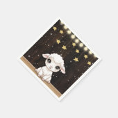 小さな素朴白い子羊の赤ちゃんシャワー スタンダードカクテルナプキン (角)