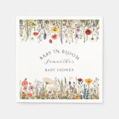 小さな素朴野草花の赤ちゃんシャワー スタンダードカクテルナプキン (正面)