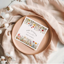 小さな素朴野草花の赤ちゃんシャワー スタンダードカクテルナプキン